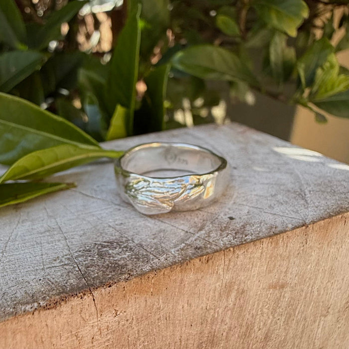 Nature Inpired Ring - Leaf Sterling Silver Ring - Kathy Sayce Jewellery