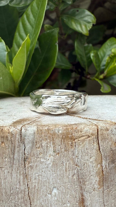 Nature Inpired Ring - Leaf Sterling Silver Ring - Kathy Sayce Jewellery