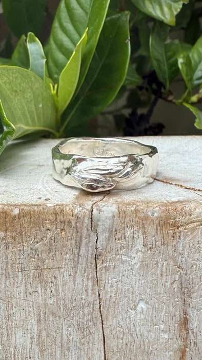 Nature Inpired Ring - Leaf Sterling Silver Ring - Kathy Sayce Jewellery