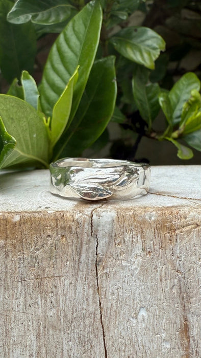Nature Inpired Ring - Leaf Sterling Silver Ring - Kathy Sayce Jewellery