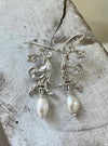Ornate Dangle Earrings with Baroque Pearls - Sterling Silver - Kathy Sayce Jewellery