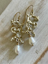Ornate Dangle Earrings with Baroque Pearls - Sterling Silver - Kathy Sayce Jewellery