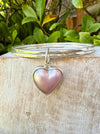 Pearl Heart Charm Bangle - Pink Mabe Pearl and Sterling Silver - Kathy Sayce Jewellery