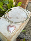 Pearl Heart Charm Bangle - Pink Mabe Pearl and Sterling Silver - Kathy Sayce Jewellery