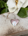 Pearl Heart Charm Necklace - Pink Mabe Pearl on Sterling Silver Chain - Kathy Sayce Jewellery