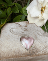 Pearl Heart Charm Necklace - Pink Mabe Pearl on Sterling Silver Chain - Kathy Sayce Jewellery