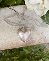 Pearl Heart Charm Necklace - Pink Mabe Pearl on Sterling Silver Chain - Kathy Sayce Jewellery
