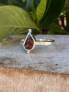 Petal Ring - Sterling Silver Ring with Red Garnet - Kathy Sayce Jewellery