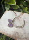 Raw Amethyst Earrings – 25mm Sterling Silver Sleepers - Kathy Sayce Jewellery
