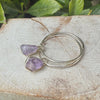 Raw Amethyst Earrings – 25mm Sterling Silver Sleepers - Kathy Sayce Jewellery