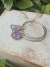 Raw Amethyst Earrings – 25mm Sterling Silver Sleepers - Kathy Sayce Jewellery