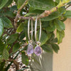 Raw Amethyst Earrings – 25mm Sterling Silver Sleepers - Kathy Sayce Jewellery