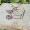 Raw Amethyst Earrings – 25mm Sterling Silver Sleepers - Kathy Sayce Jewellery