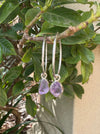 Raw Amethyst Earrings – 25mm Sterling Silver Sleepers - Kathy Sayce Jewellery