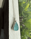 Raw Apatite Pendant - Sterling Silver Chain - Kathy Sayce Jewellery