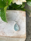 Raw Aquamarine Pendant on 45cm Sterling Silver Chain – Natural Gemstone Necklace - Kathy Sayce Jewellery