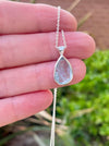 Raw Aquamarine Pendant on 45cm Sterling Silver Chain – Natural Gemstone Necklace - Kathy Sayce Jewellery