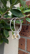 Raw Citrine Earrings – 25mm Sterling Silver Sleepers - Kathy Sayce Jewellery