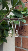Raw Citrine Earrings – 25mm Sterling Silver Sleepers - Kathy Sayce Jewellery