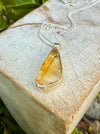 Raw Citrine Pendant on 45cm Sterling Silver Chain – Natural Gemstone Necklace - Kathy Sayce Jewellery