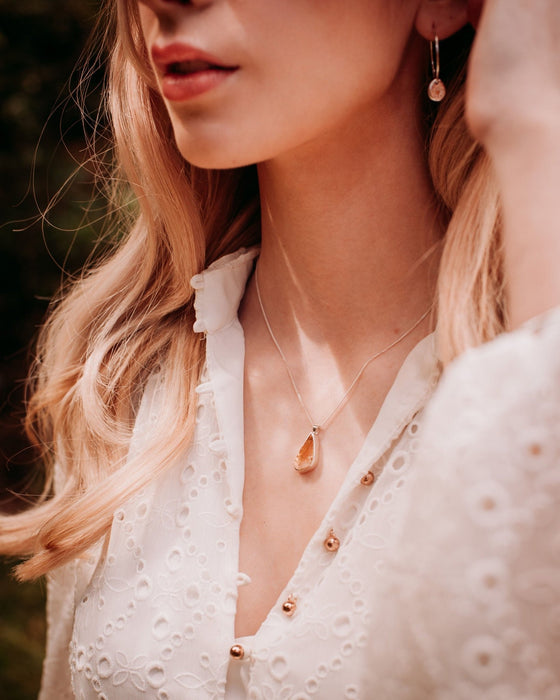Raw Citrine Pendant on 45cm Sterling Silver Chain – Natural Gemstone Necklace - Kathy Sayce Jewellery