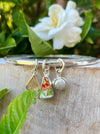 Raw Citrine, Upcycled Plate, and Freshwater Pearl Charm Bangle - Sterling Silver - Kathy Sayce Jewellery