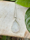 Raw Moonstone Pendant on 45cm Sterling Silver Chain – Natural Gemstone Necklace - Kathy Sayce Jewellery