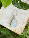 Raw Moonstone Pendant on 45cm Sterling Silver Chain – Natural Gemstone Necklace - Kathy Sayce Jewellery