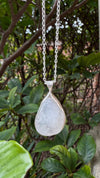 Raw Moonstone Pendant on 45cm Sterling Silver Chain – Natural Gemstone Necklace - Kathy Sayce Jewellery