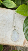 Raw Moonstone Pendant on 45cm Sterling Silver Chain – Natural Gemstone Necklace - Kathy Sayce Jewellery