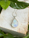 Raw Moonstone Pendant on 45cm Sterling Silver Chain – Natural Gemstone Necklace - Kathy Sayce Jewellery