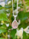 Ready Made Raw Rose Quartz Pendant - Sterling Silver Chain - Kathy Sayce Jewellery