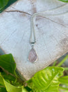 Ready Made Raw Rose Quartz Pendant - Sterling Silver Chain - Kathy Sayce Jewellery