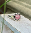 Rhodochrosite Flower Ring – Natural Pink Gemstone, Sterling Silver - Kathy Sayce Jewellery
