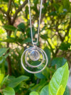 Rose Quartz Circle Necklace – Sterling Silver Circle Within a Circle Pendant - Kathy Sayce Jewellery