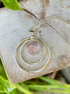 Rose Quartz Circle Necklace – Sterling Silver Circle Within a Circle Pendant - Kathy Sayce Jewellery
