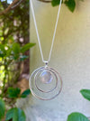 Rose Quartz Circle Necklace – Sterling Silver Circle Within a Circle Pendant - Kathy Sayce Jewellery