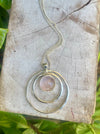 Rose Quartz Circle Necklace – Sterling Silver Circle Within a Circle Pendant - Kathy Sayce Jewellery