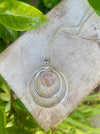 Rose Quartz Circle Necklace – Sterling Silver Circle Within a Circle Pendant - Kathy Sayce Jewellery