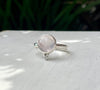 Rose Quartz Ring with Faceted White Topaz – Sterling Silver Gemstone Jewellery - Kathy Sayce Jewellery