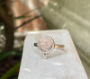 Rose Quartz Ring with Faceted White Topaz – Sterling Silver Gemstone Jewellery - Kathy Sayce Jewellery