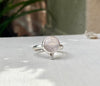 Rose Quartz Ring with Faceted White Topaz – Sterling Silver Gemstone Jewellery - Kathy Sayce Jewellery