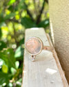 Rose Quartz Ring with Faceted White Topaz – Sterling Silver Gemstone Jewellery - Kathy Sayce Jewellery