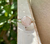 Rose Quartz Ring with Faceted White Topaz – Sterling Silver Gemstone Jewellery - Kathy Sayce Jewellery
