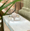 Rose Quartz Ring with Faceted White Topaz – Sterling Silver Gemstone Jewellery - Kathy Sayce Jewellery