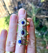 Round Lapis Lazuli Ring – Sterling Silver Split Band Gemstone Ring - Kathy Sayce Jewellery
