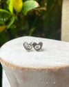 Silver Angel Wing Heart Stud Earrings - Kathy Sayce Jewellery