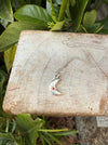 Silver Crescent Moon Necklace with Red Sapphire - Kathy Sayce Jewellery