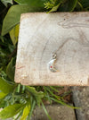 Silver Crescent Moon Necklace with Red Sapphire - Kathy Sayce Jewellery