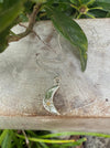 Silver Crescent Moon Necklace with Yellow Sapphire - Kathy Sayce Jewellery